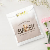 我々は明らかに待つことができる水色の赤ちゃんシャワー フェイバーバッグ (封をした状態)