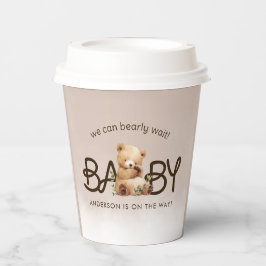 我々は明らかに待つことができる水色の赤ちゃんシャワー 紙コップ