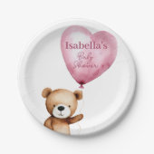 我々は明らかに待つことができピンクガール赤ちゃんシャワー紙 ペーパープレート (正面)