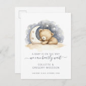 我々は明らかに待つベビーベアームーン妊娠 案内ポストカード (正面/裏面)