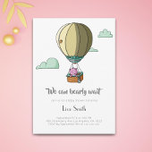 我々は明らかに待つ女の子ピンクの赤ちゃんシャワー 招待状