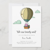 我々は明らかに待つ女の子ピンクの赤ちゃんシャワー 招待状 (正面)