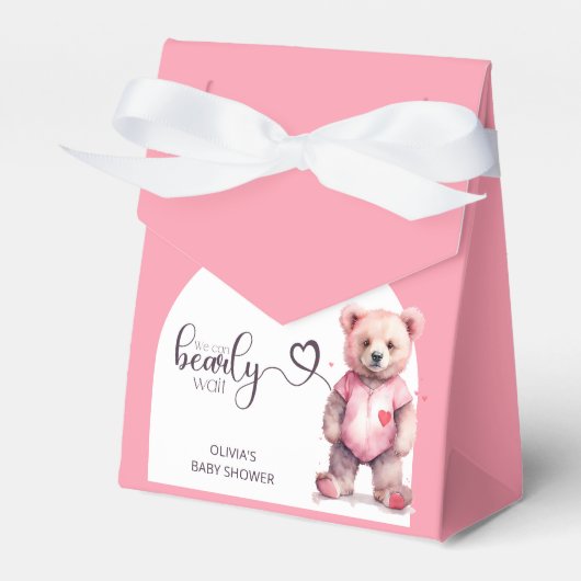 我々は明らかに待つ水の色ベビーシャワー フェイバーボックス (正面サイド)