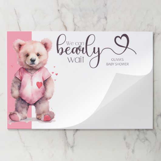 我々は明らかに待つ水の色ベビーシャワー ペーパーパッド (折り畳み)