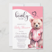 我々は明らかに待つ水の色ベビーシャワー 招待状 (正面)