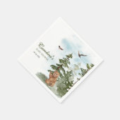 我々は明らかに待つ水色ウッドランド赤ちゃんシャワー スタンダードカクテルナプキン (角)