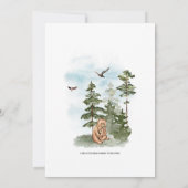 我々は明らかに待つ水色ウッドランド赤ちゃんシャワー 招待状 (裏面)