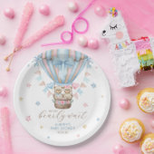 我々は明らかに待つ男の子の双子の赤ちゃんシャワー ペーパープレート (パーティー)