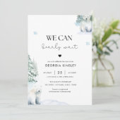 我々は明らかに待つ男の子ツイン極熊ベビーシャワー 招待状 (スタンド正面)