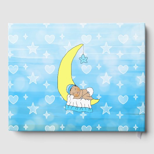 我々は星の男の子の赤ん坊のシャワーのエスニックを願った ゲストブック (裏面)