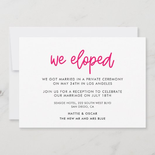 我々は書モダン道の結婚発表を逃れた 招待状 (正面)