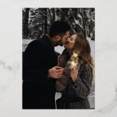 我々は書モダン道写真を結婚行う 箔招待状 (裏面)