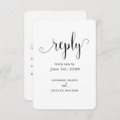 我々は書道の結婚食事のオプションを行う 出欠カード (正面/裏面)