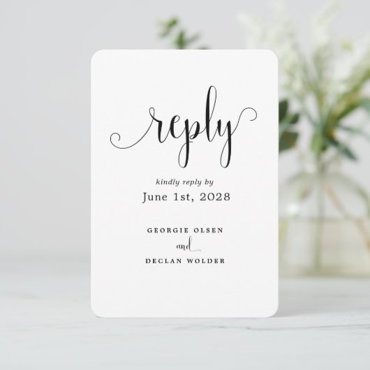 我々は書道の結婚食事のオプションを行う 出欠カード (スタンド正面)