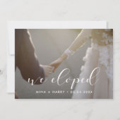 我々は書道エレガント写真カードを駆け落とした 案内状 (正面)