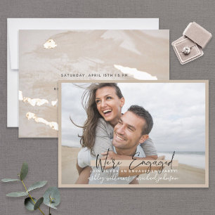 我々は書道婚約した赤面金ゴールド婚約 招待状