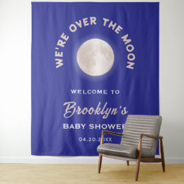 我々は月のの赤んシンプル坊のシャワーの背景の上にある タペストリー