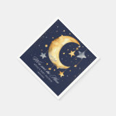 我々は月のグリッター男の子のシャワー上にある スタンダードカクテルナプキン (角)