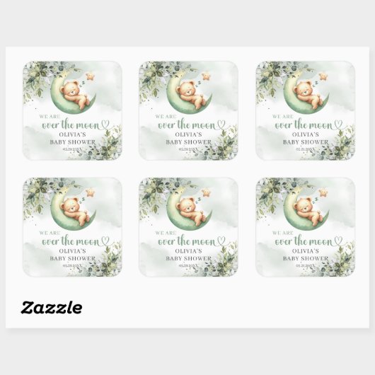 我々は月のテディベア男女兼用を越えている スクエアシール (シート)