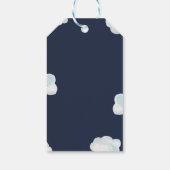 我々は月のベビーシャワーギフトラベルの上にいる ギフトタグ (裏面)