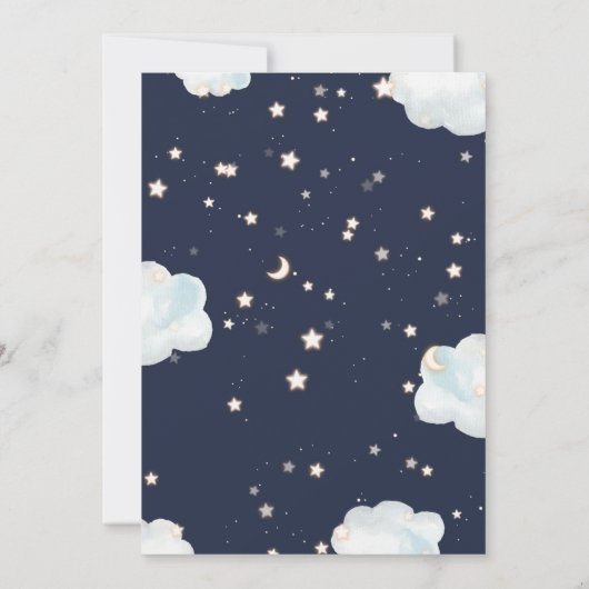 我々は月の上にあるテーマベビーシャワー招待状 招待状 (裏面)