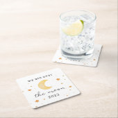 "我々は月の上にある"赤ちゃんシャワー紙ナプキン スクエアペーパーコースター (インサイチュ)