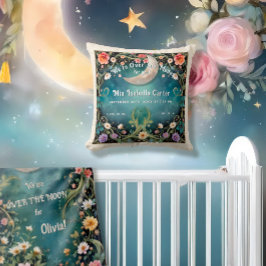 我々は月の上にいる誕生統計フローラガーデンつる植物 クッション