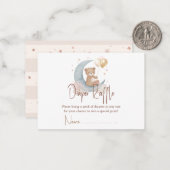 我々は月の上にテディベアおむつラッフル ノートカード (正面/裏面インサイチュ)