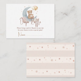 我々は月の上にテディベアおむつラッフル ノートカード