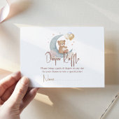 我々は月の上にテディベアおむつラッフル ノートカード