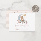 我々は月の上にテディベアおむつラッフル ノートカード (正面/裏面インサイチュ)