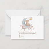 我々は月の上にテディベアおむつラッフル ノートカード (正面)