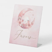 我々は月の女の子の赤ちゃんシャワーの好意を越えている 台座サイン (正面)