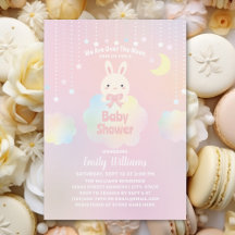 我々は月の小さなバニーの女の子の赤ちゃんシャワー上にある