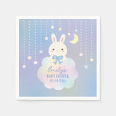 我々は月の小さなバニー少年の赤ちゃんシャワー上にある スタンダードカクテルナプキン (正面)