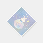 我々は月の小さなバニー少年の赤ちゃんシャワー上にある スタンダードカクテルナプキン (角)