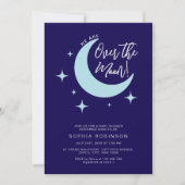 我々は月の星のダークブルーの赤ちゃんシャワー上にある 招待状 (正面)