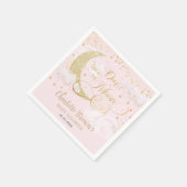 我々は月の星ピンクの金ゴールド赤ちゃんシャワー上にある スタンダードカクテルナプキン (角)