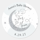 我々は月の赤ちゃんシャワークラシックラウンドスティ上にある ラウンドシール (正面)
