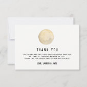 我々は月の赤ちゃんシャワーサンキューカードの上にいる サンキューカード (正面)