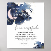 我々は月の赤ちゃんシャワー青い時間カプセル上にある ポスター (正面)