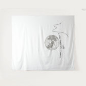 我々は月の赤ん坊のシャワーの背景の上にある タペストリー (正面(横))