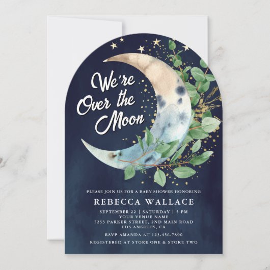 我々は月ユーカリ海軍の赤ちゃんシャワー上にある 招待状 (正面)