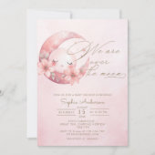 我々は月女の子の赤ちゃんシャワー招待状 招待状 (正面)