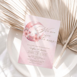 我々は月女の子の赤ちゃんシャワー招待状 招待状