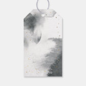 我々は月灰色の金ゴールドの赤ちゃんシャワーの上にある ギフトタグ (裏面)