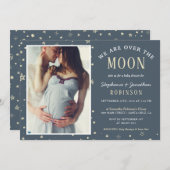 我々は月面写真ベビーシャワー招待状 招待状 (正面/裏面)