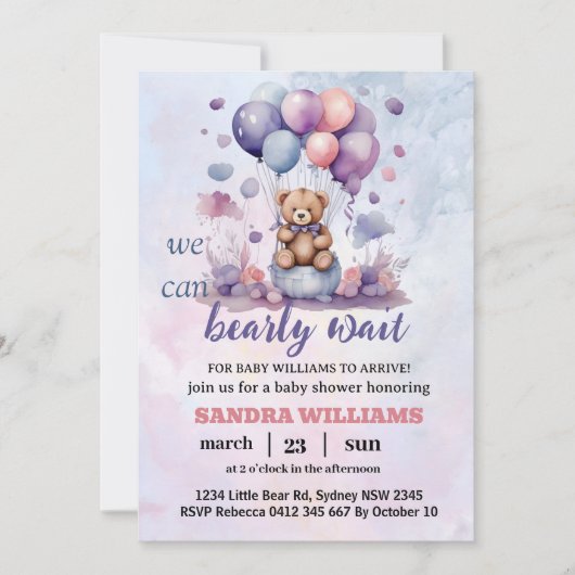 我々は本当に待つことができる男の赤ちゃんシャワー招待状 招待状 (正面)