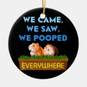 我々は来ギニア豚の母のパパ動物の恋人を見た セラミックオーナメント (正面)