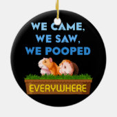 我々は来ギニア豚の母のパパ動物の恋人を見た セラミックオーナメント (裏面)